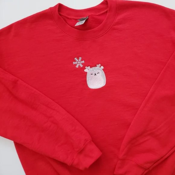 Squishmallow inspired polar bear, Brooke Embroidered Shirt/ holiday crewneck swe - Picture 1 of 1